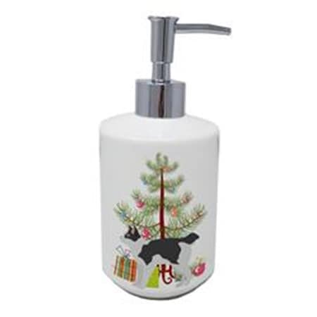 Carolines Treasures 7 x 3.5 in. Japanese Bobtail Cat Merry Christmas Ceramic Soap Dispenser CK4633SOAP
